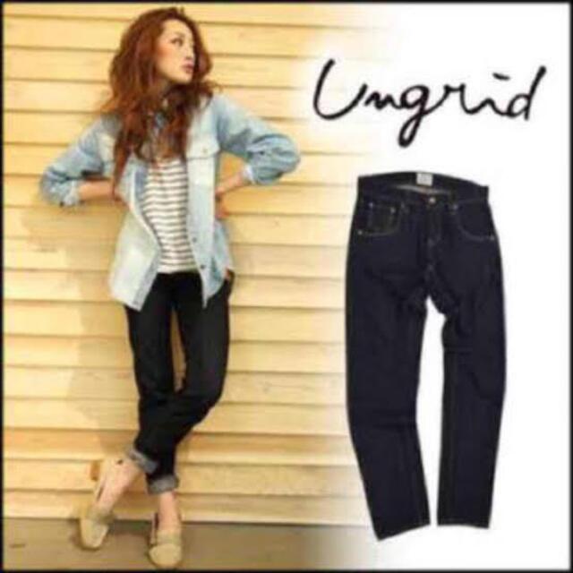 Ungrid(アングリッド)のUngrid♡セルヴィッチワンウォッシュデニム　パンツ　ストレート レディースのパンツ(デニム/ジーンズ)の商品写真