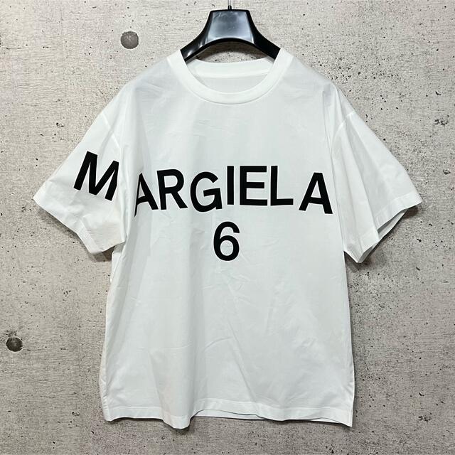 新品　MM6メゾンマルジェラ　36 ロゴTシャツ　オーバーサイズ　ホワイト　人気 1