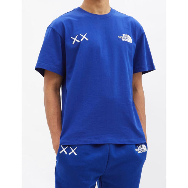 完売品　新品　KAWS ノースフェイス コットンTシャツ ネイビー　Sサイズ