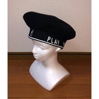カンゴール(KANGOL)のL 新品 KANGOL ストライプ ベレー帽 ハンチングキャップ ブラック 黒(ハンチング/ベレー帽)