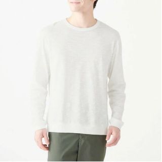 ムジルシリョウヒン(MUJI (無印良品))のロンT ムラ糸天竺編み長袖Ｔシャツ　無印良品 メンズXS(Tシャツ/カットソー(七分/長袖))