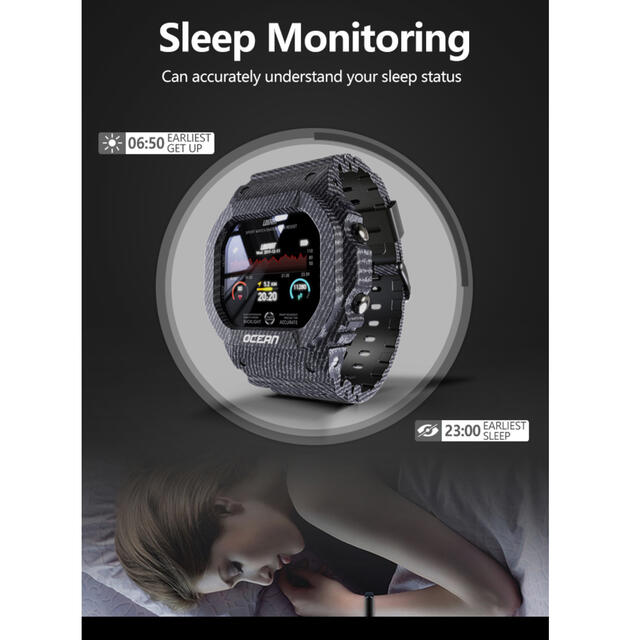 LOKMAT オーシャン ミリタリー スマートウォッチ 防水 アーミーグリーン メンズの時計(腕時計(デジタル))の商品写真