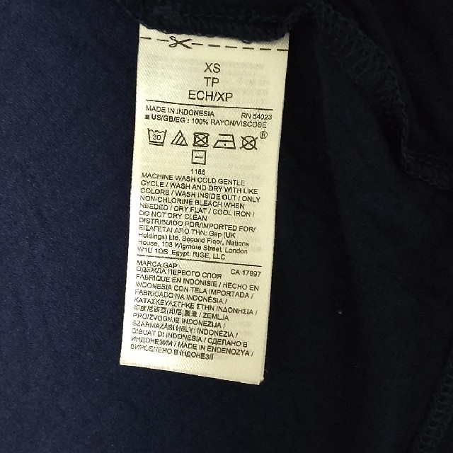 GAP(ギャップ)のギャップ XS ウィメンズ カットソー ネイビー レディースのトップス(カットソー(半袖/袖なし))の商品写真