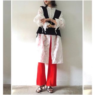 ロングシャツ&ニットベスト SET(シャツ/ブラウス(長袖/七分))