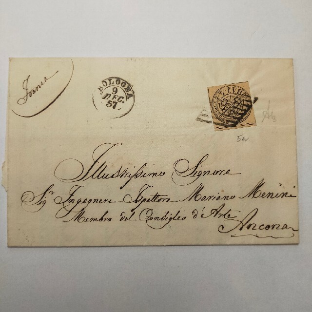 お見舞い イタリア 1852〜1868年 エンタイア 教皇領の文書 5a 150年前の手紙 使用済み切手/官製はがき お見舞い イタリア 1852〜1868年 エンタイア 教皇領の文書 5a 150年前の手紙 使用済み切手/官製はがき