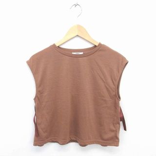 ムルーア(MURUA)のムルーア カットソー Tシャツ ボートネック フレンチスリーブ 半袖 F 茶(カットソー(半袖/袖なし))