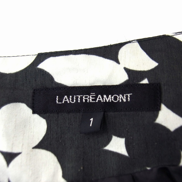 LAUTREAMONT(ロートレアモン)のロートレアモン LAUTREAMONT 柄 フレア スカート ひざ丈 タック 1 レディースのスカート(ひざ丈スカート)の商品写真
