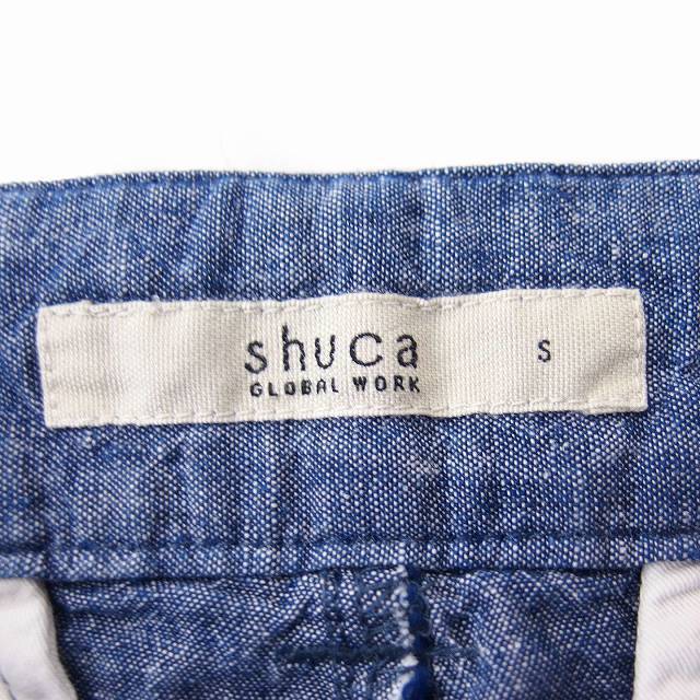 shuca(シュカ)のシュカ Shuca クロップド パンツ リネン混 コットン混 タック S ブルー レディースのパンツ(その他)の商品写真