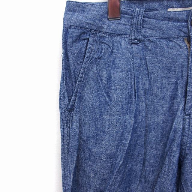 shuca(シュカ)のシュカ Shuca クロップド パンツ リネン混 コットン混 タック S ブルー レディースのパンツ(その他)の商品写真