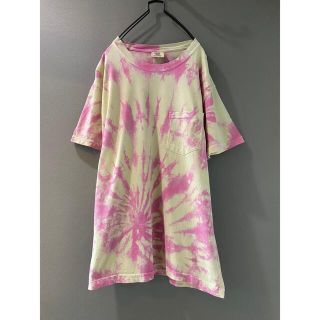 古着 ビンテージ タイダイ 染め 絞りTシャツ ピンク サイケデリック 美品(Tシャツ/カットソー(半袖/袖なし))