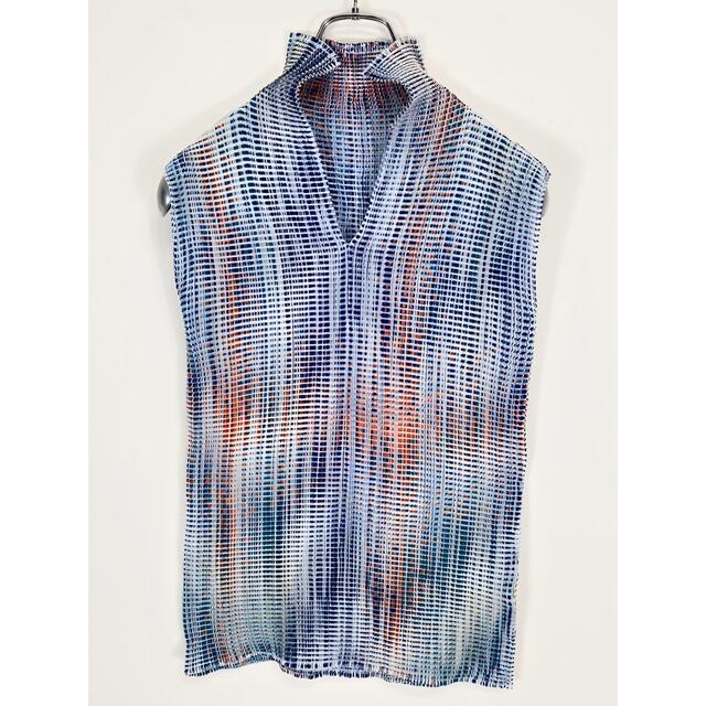 ISSEY MIYAKE ハイネック プリーツノースリーブカットソー レディース