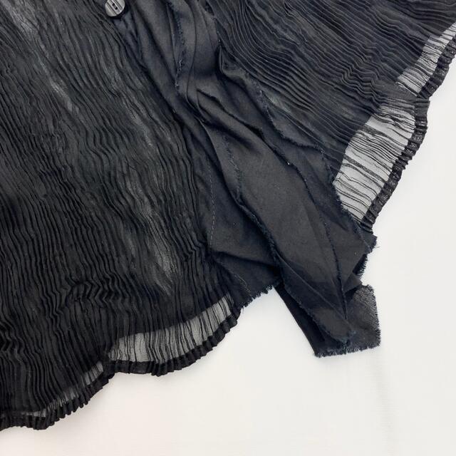 返品不可】 ISSEY MIYAKE 切替 FETE シフォン FETE 切替 捻れブラウス