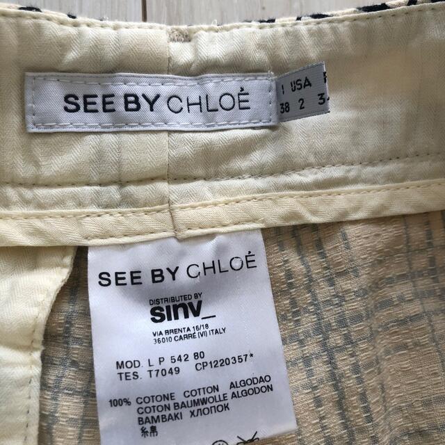 美品 SEE BY CHLOEイタリー製 コットンパンツ 34 クロエ