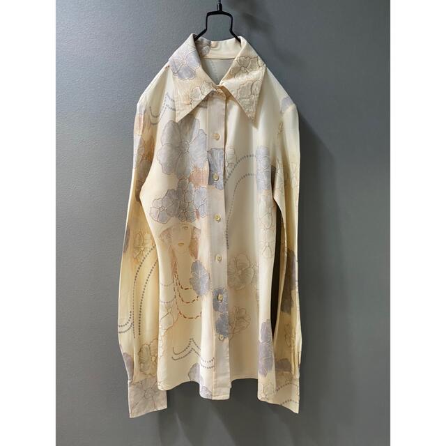 古着 ビンテージ 70s ヒッピー ポリエステル 花柄 フェイス 古着 ビンテージ 70s ヒッピー ポリエステル 花柄 フェイス