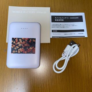 スリーコインズ(3COINS)のモバイルバッテリー5000mAh USB2個口(バッテリー/充電器)