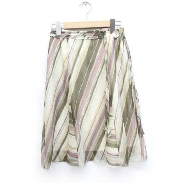 other(アザー)のクレデヴェール cledevers スカート シアー素材 柄 飾りボタン 1 / レディースのスカート(ひざ丈スカート)の商品写真