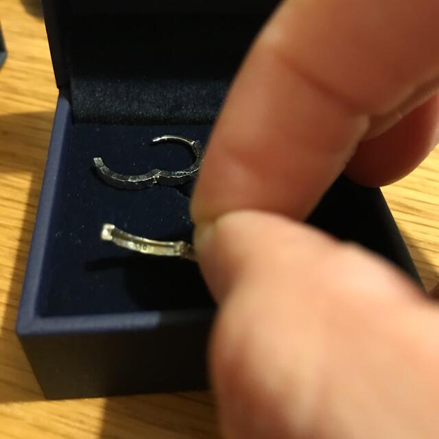 JEWELRY TSUTSUMI - k10 ホワイトゴールド フープピアス 中折れタイプ