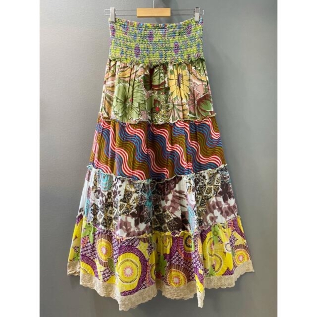 古着 ビンテージ 80s パッチワーク 総柄 花柄 ロング スカート 古着 ビンテージ 80s パッチワーク 総柄 花柄 ロング スカート