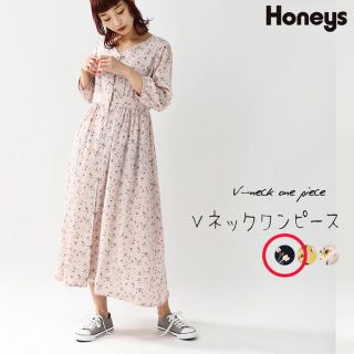 ハニーズ(HONEYS)のハニーズ 花柄ワンピース ロングワンピース ネイビー 紺(ロングワンピース/マキシワンピース)