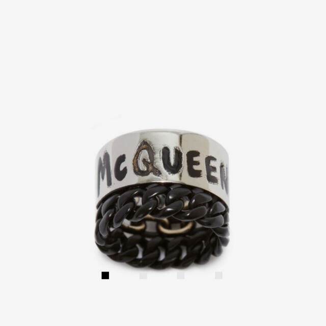 Alexander McQueen マックイーン　グラフィティ　リング　ブラス