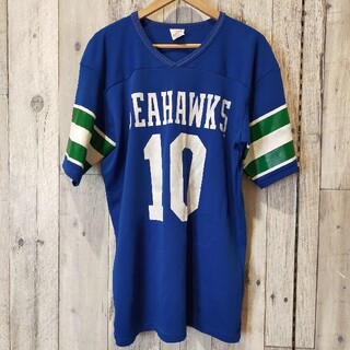 ローリングス(Rawlings)のRawlings NFL ゲームシャツ SEAHAWKS 初期ロゴ 80's(Tシャツ/カットソー(半袖/袖なし))