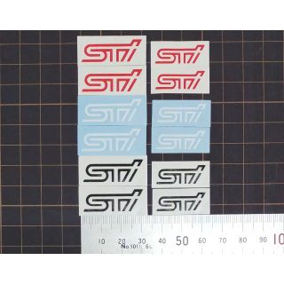 STI 赤 白 黒 大小 各2枚(車外アクセサリ)