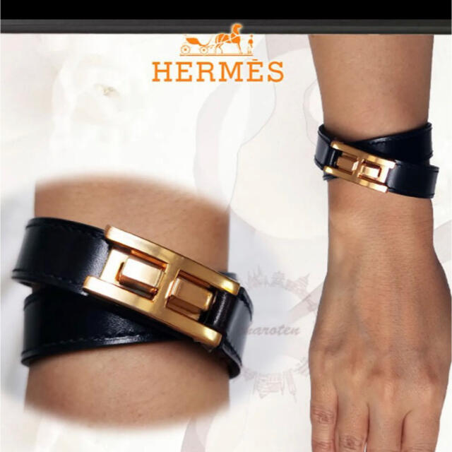 Hermes(エルメス)のHERMES エルメス  レザーバングルブレスレット バーキン ケリー ガーデン レディースのアクセサリー(ブレスレット/バングル)の商品写真