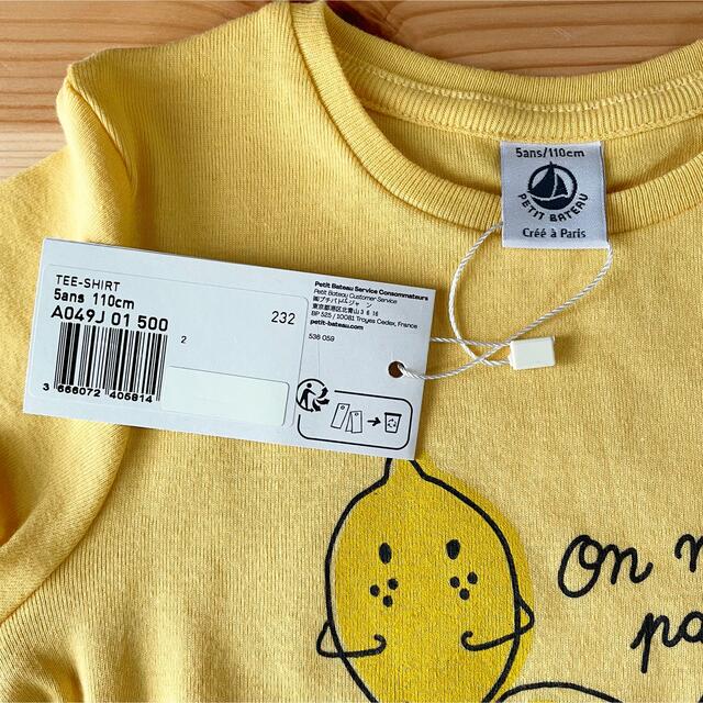 PETIT BATEAU(プチバトー)の新品未使用  プチバトー  プリント  半袖  Tシャツ  5ans キッズ/ベビー/マタニティのキッズ服女の子用(90cm~)(Tシャツ/カットソー)の商品写真