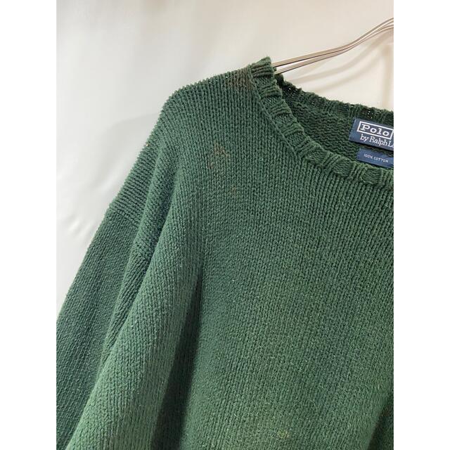 まとめ POLO ニット セーター グリーン 刺繍ロゴ 古着の通販 by 小さな 