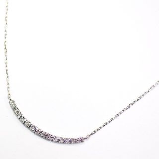 Pt850　0.20ct　横並び　ダイヤモンドネックレス(ネックレス)