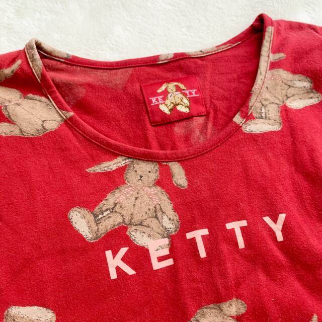 ketty(ケティ)の【KETTY】ケティ 長袖カットソー うさぎ柄 赤  レディースのトップス(カットソー(長袖/七分))の商品写真