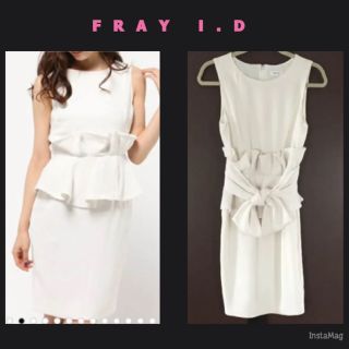 フレイアイディー(FRAY I.D)の♡美品♡  FRAY ID  フレイアイディー  ダブルペプラムワンピース(ひざ丈ワンピース)