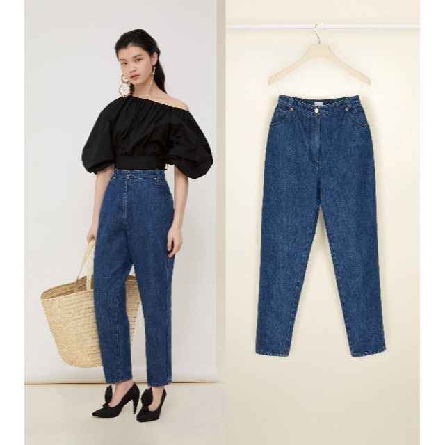 Drawer(ドゥロワー)の¥47,084 PATOU ハイウエストオーガニックテーパードシルエットデニム レディースのパンツ(デニム/ジーンズ)の商品写真