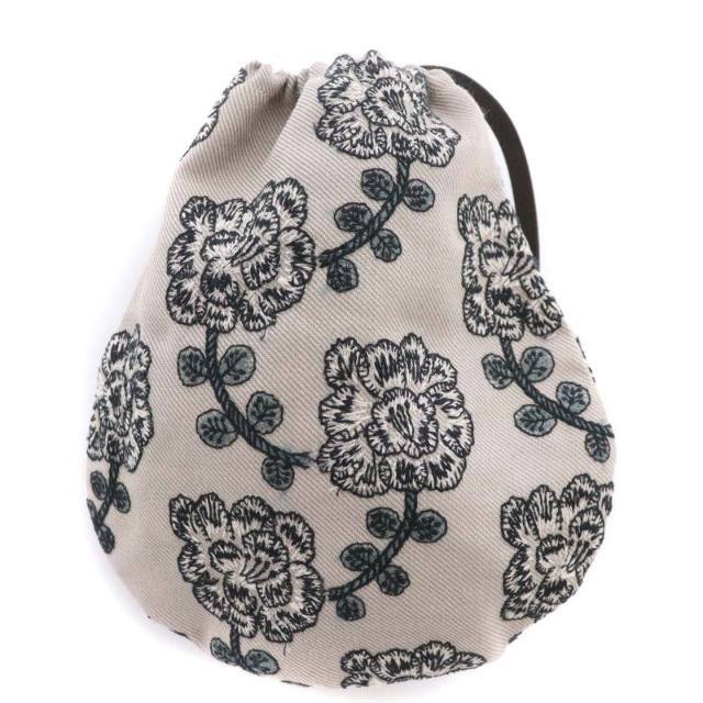 22cmマチミナペルホネン drop bag yula 花柄 巾着 ハンドバッグ ウール