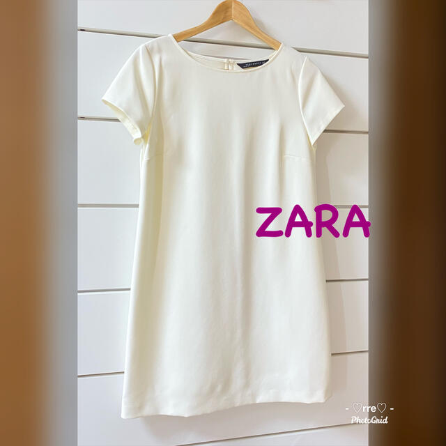 ZARA - 新品未使用 ︎ザラ ︎ボンディング ワンピース ︎ホワイトの通販 by rre♡｜ザラならラクマ