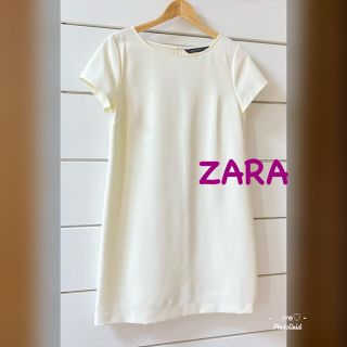 ザラ(ZARA)の新品未使用✦︎ザラ❤︎ボンディング ワンピース❤︎ホワイト(ひざ丈ワンピース)