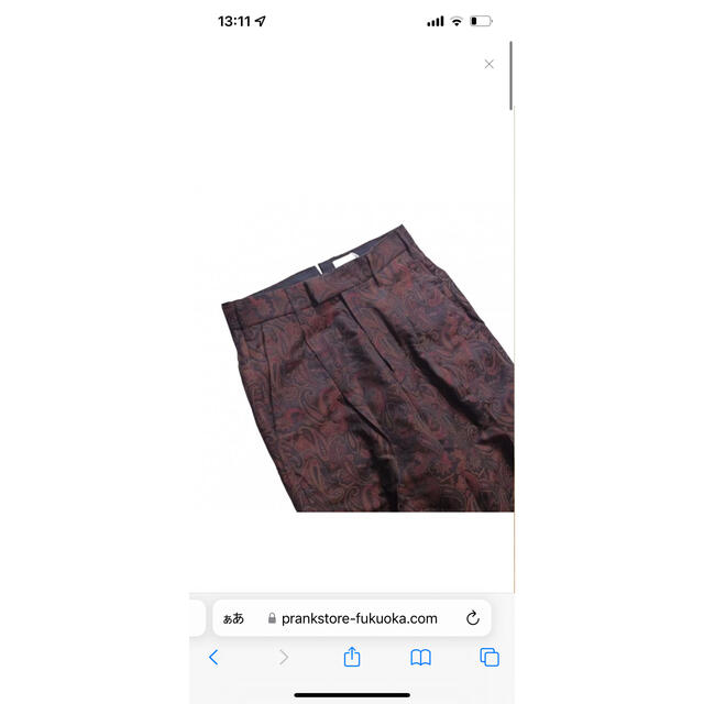 SUNSEA(サンシー)の21AW Supernova tuck wide trouser Paisley メンズのパンツ(スラックス)の商品写真