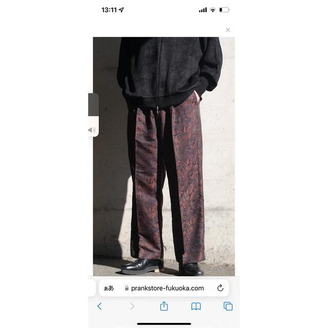 SUNSEA(サンシー)の21AW Supernova tuck wide trouser Paisley メンズのパンツ(スラックス)の商品写真