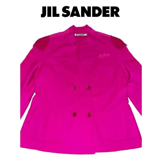 ジルサンダー ジャケット カシミヤ レース ホットピンク jilsander