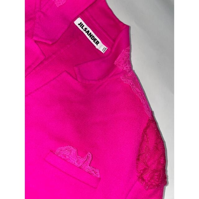 ジルサンダー ジャケット カシミヤ レース ホットピンク jilsander
