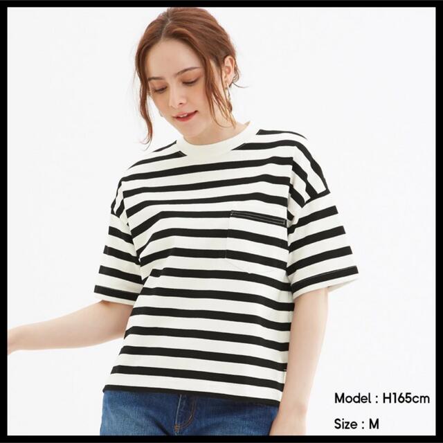 *GU*美品/ボーダーヘビーウェイトTシャツ | フリマアプリ ラクマ