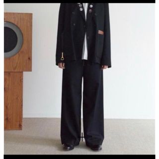 サンシー(SUNSEA)のSUNSEA Thickeded Wide Pants Black (スラックス)