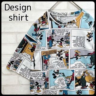 ディズニー(Disney)の【激レア】Disney ミッキー コミックプリント 半袖 Tシャツ M(Tシャツ/カットソー(半袖/袖なし))