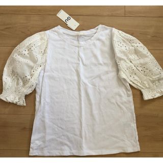 ジーユー(GU)のなぁちゃん様専用　GU レーススリーブTシャツ　ホワイト　M(Tシャツ(半袖/袖なし))