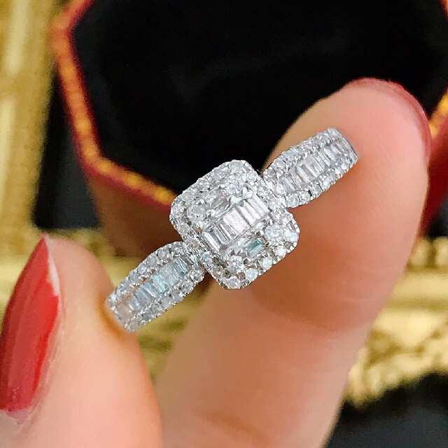 人気満点 天然ダイヤモンドリング0.5ct k18 リング(指輪) - www