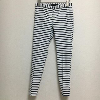 ザラ(ZARA)のZARA ボーダー テーパードパンツ (クロップドパンツ)