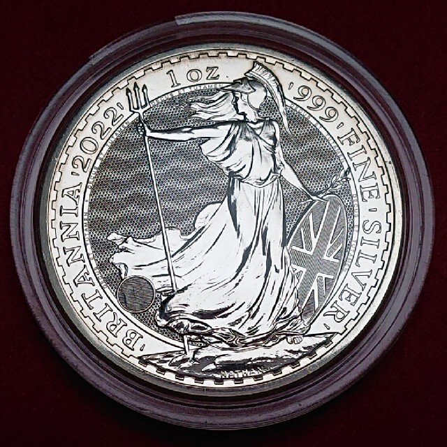純銀 イギリス ブリタニア 1オンス 銀貨 2022年 コインカプセル入り