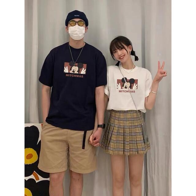 新作 ディズニーtシャツペアルック カップル 春夏 秋冬 棉の通販 By Ayu S Shop ラクマ