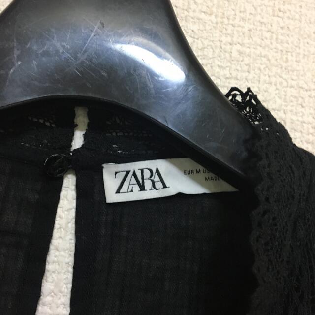 ZARA(ザラ)のZARA ブラックレースノースリーブブラウス レディースのトップス(シャツ/ブラウス(半袖/袖なし))の商品写真