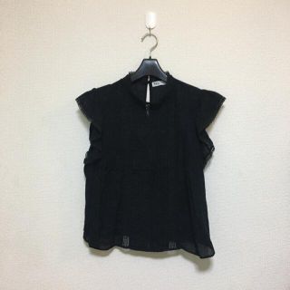 ザラ(ZARA)のZARA ブラックレースノースリーブブラウス(シャツ/ブラウス(半袖/袖なし))